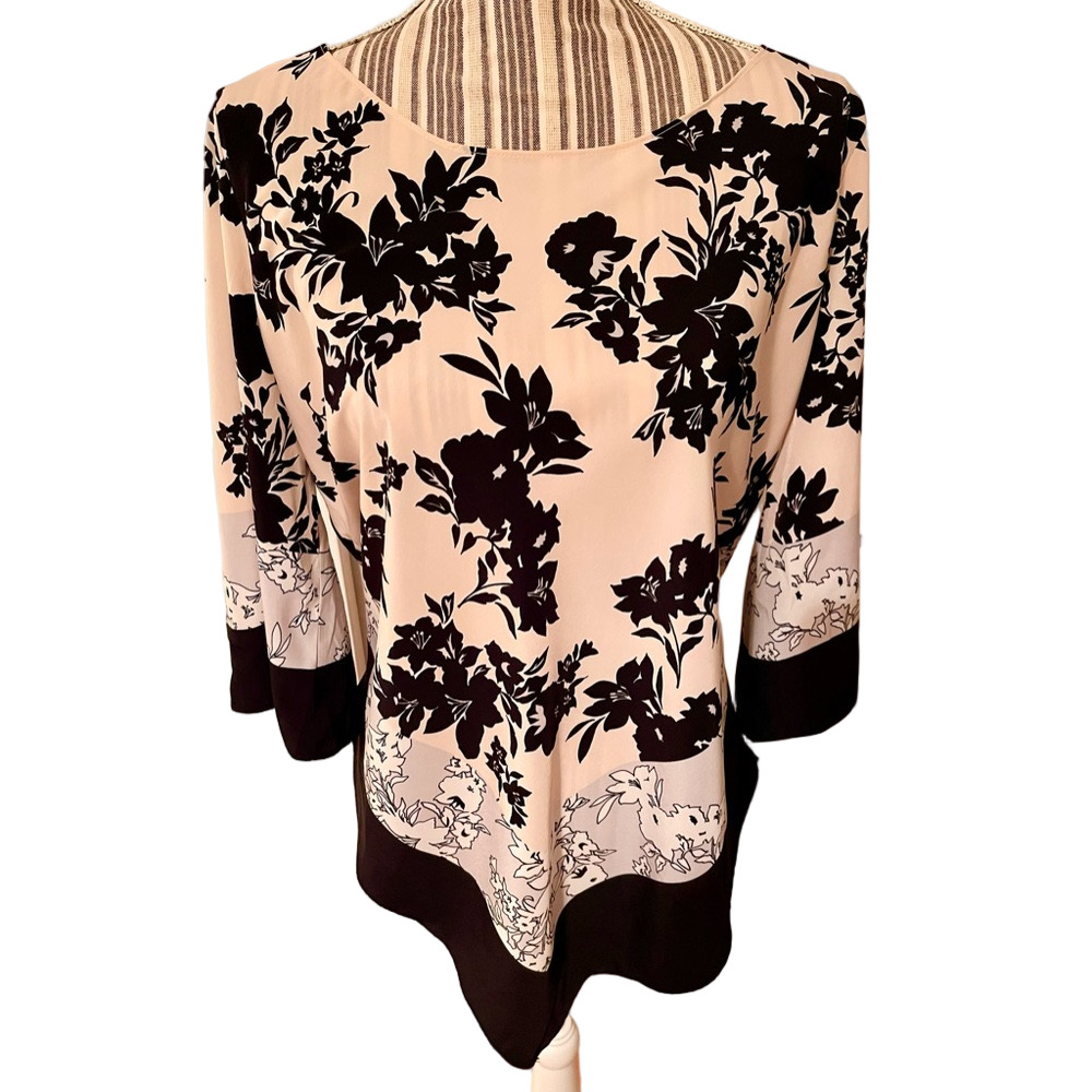 Alfani size medium pale pink & black tunic